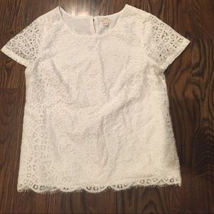 J. Crew lace short sleeve blouse